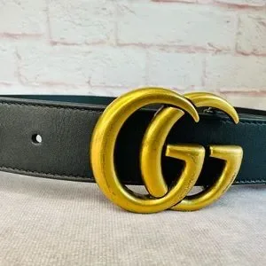 Gucci Marmont Double GG Black Leather Belt 414516 75/30 Men main image 2